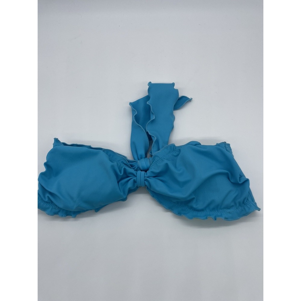 VICTORIAS SECRET Womens Turquoise Blue Bikini Top Medium Swimsuit Summer Halter